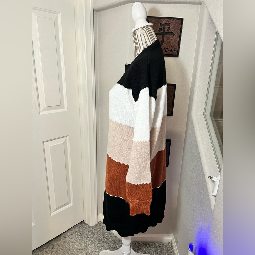 Josephine $57 Color Block Longsleeve knitted sweater Dress - Picture 4 of 9